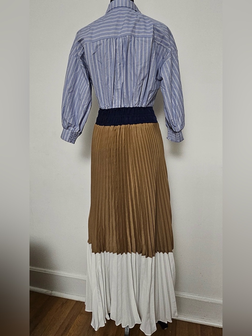 The Somerset Colorblock Pleated Twofer Maxi Dress - Picture 5 of 7